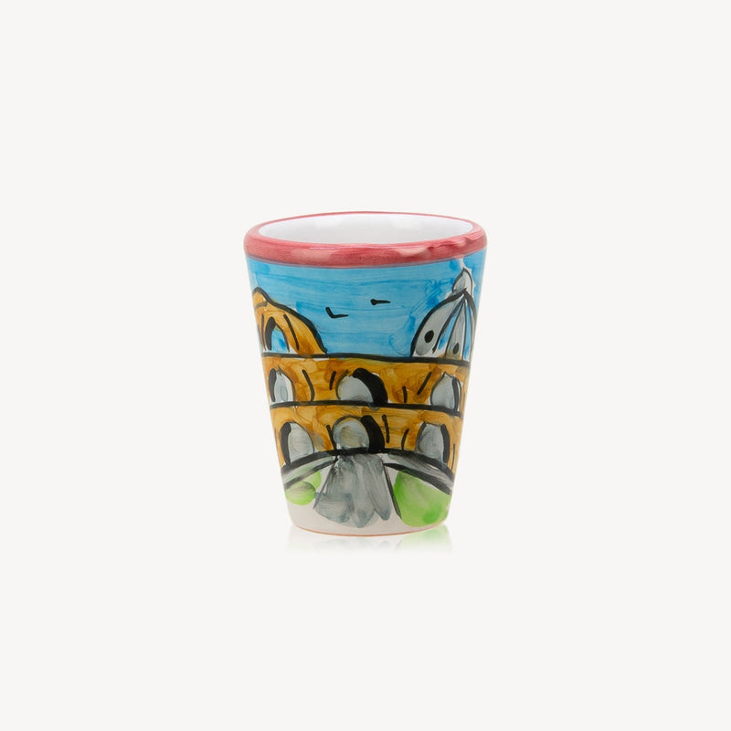 ROMA HANDMADE PAINTED GLASSES (2 PCS) - Handmadefromitaly.com