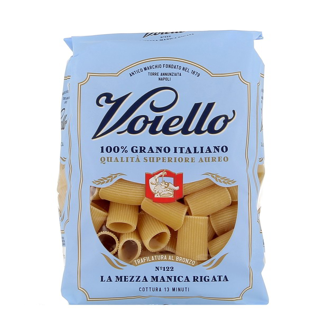 Voiello Mezze Maniche Rigate Italian Pasta | Premium Durum Wheat Pasta ...