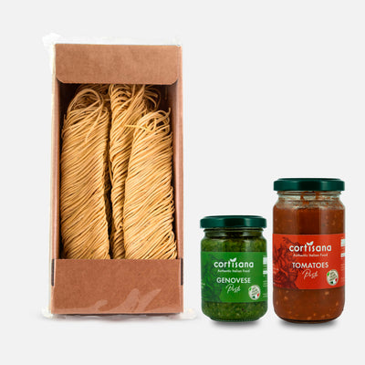 Truffle Tagliolini – 250g

Traditional Basil Pesto (with DOP Basil)

Tomato Pesto