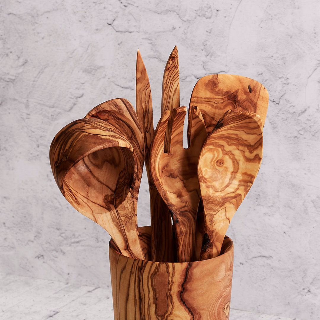 Ensemble de couverts haut de gamme – Collection Cuisine en bois d'olivier
