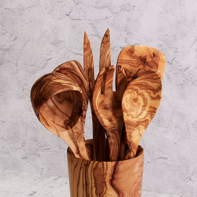 Ensemble de couverts haut de gamme – Collection Cuisine en bois d'olivier