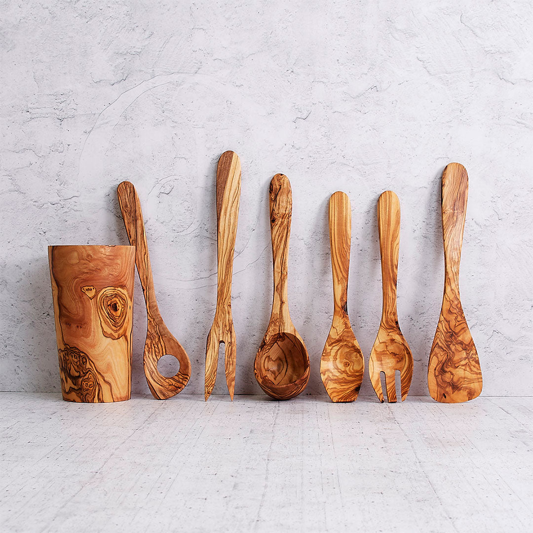 Ensemble de couverts haut de gamme – Collection Cuisine en bois d'olivier