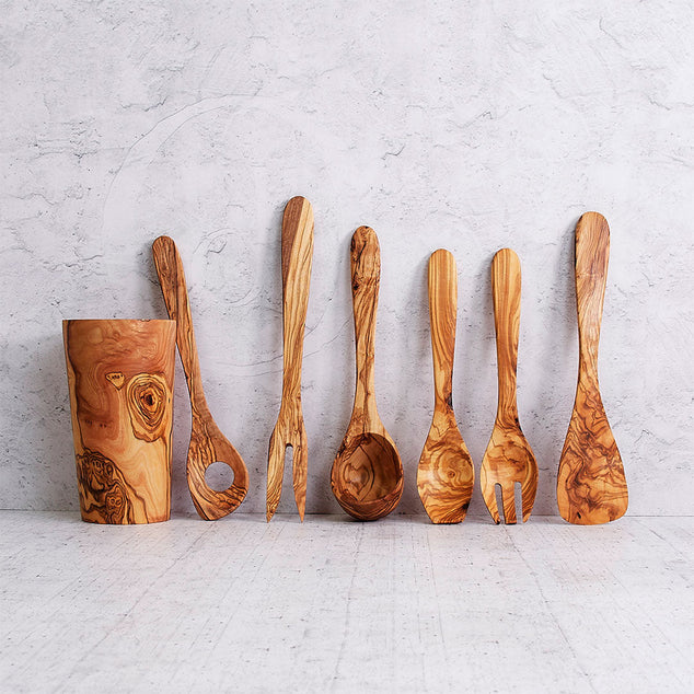 Ensemble de couverts haut de gamme – Collection Cuisine en bois d'olivier