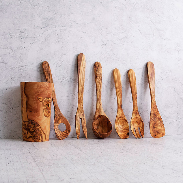Ensemble de couverts haut de gamme – Collection Cuisine en bois d'olivier