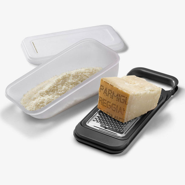 Parmigiano Reggiano Stainless Steel Grater with Container and Cover