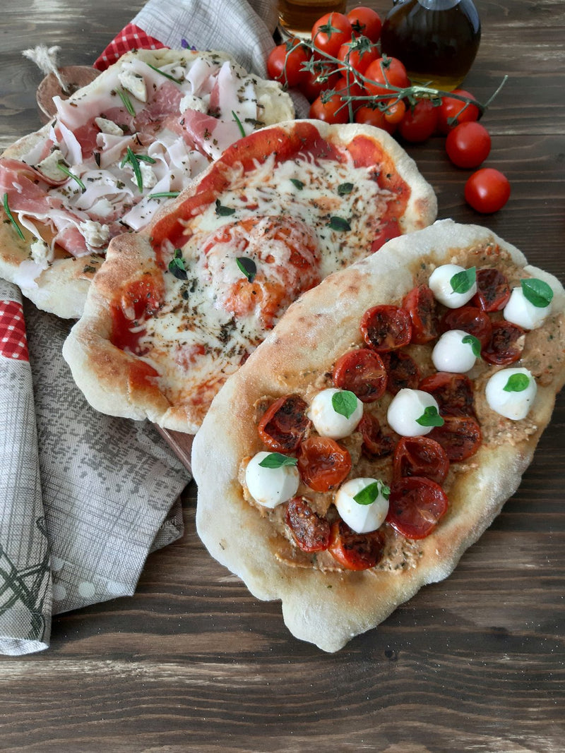 Apulian focaccia baked in a wood-fired oven