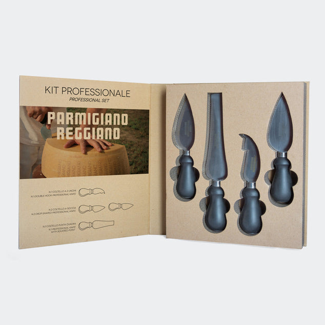 Pack of 4 professional cheese knives 'Caravaggio' Parmigiano Reggiano