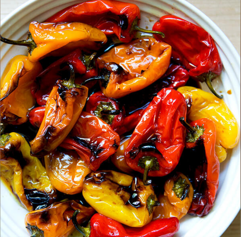 Grilled Peppers in Olive Oil