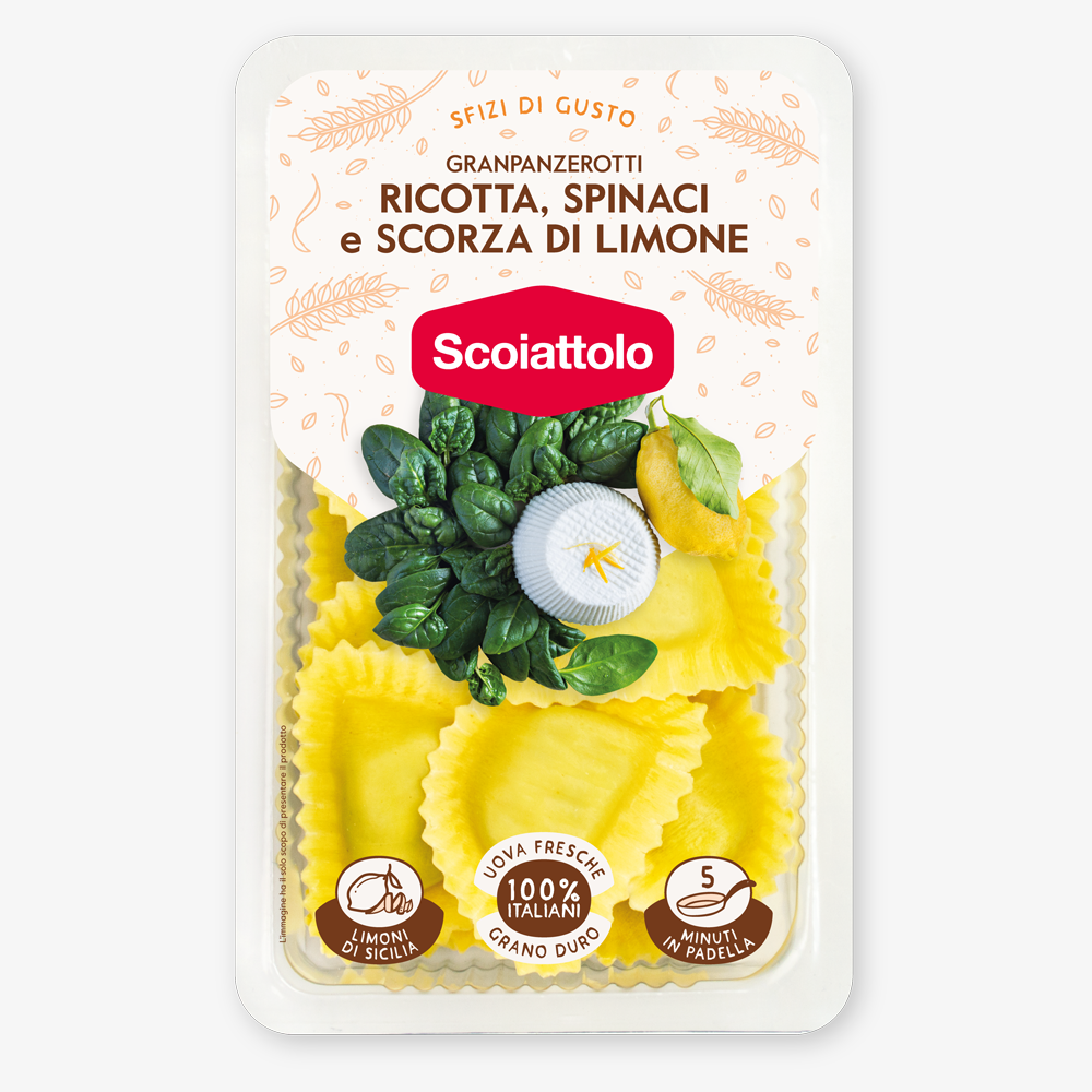 GRANPANZEROTTI MIT RICOTTA, SPINAT UND ZITRONENZESTE